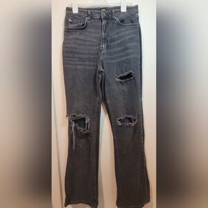 BDG Black Straight Leg Distressed Jeans